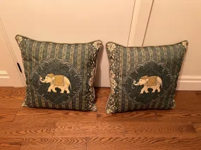 2 Elephant Accent Pillows