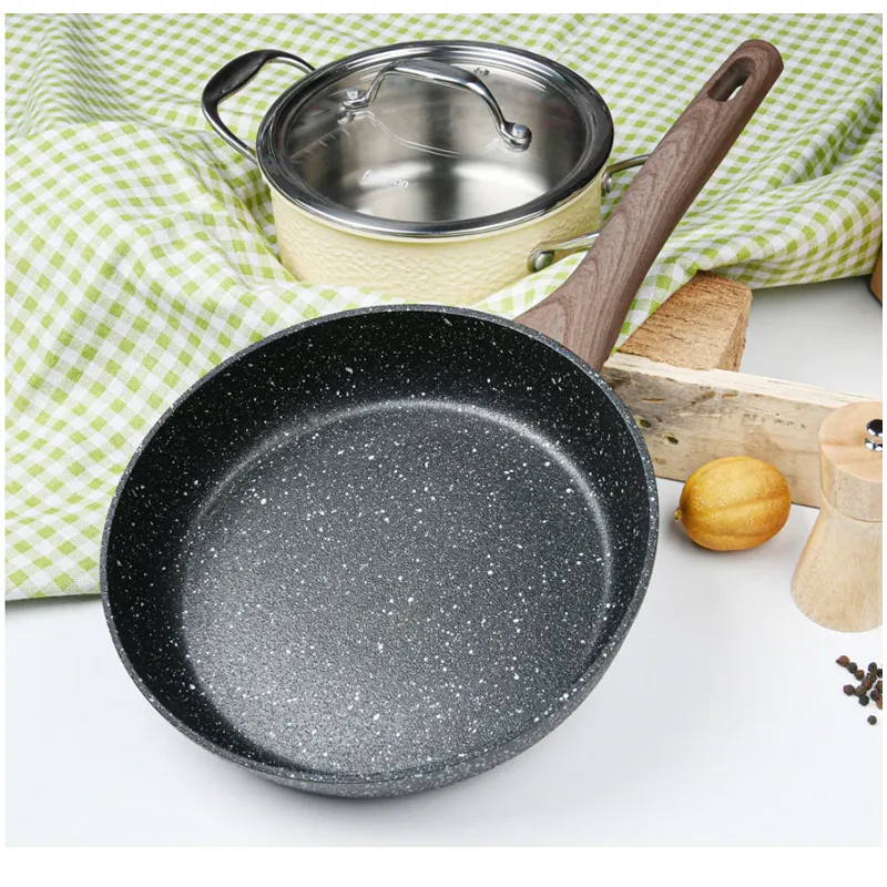 24Cm Stainless Steel Non-Stick Frying Pan With Wooden Handle F49-8-1331