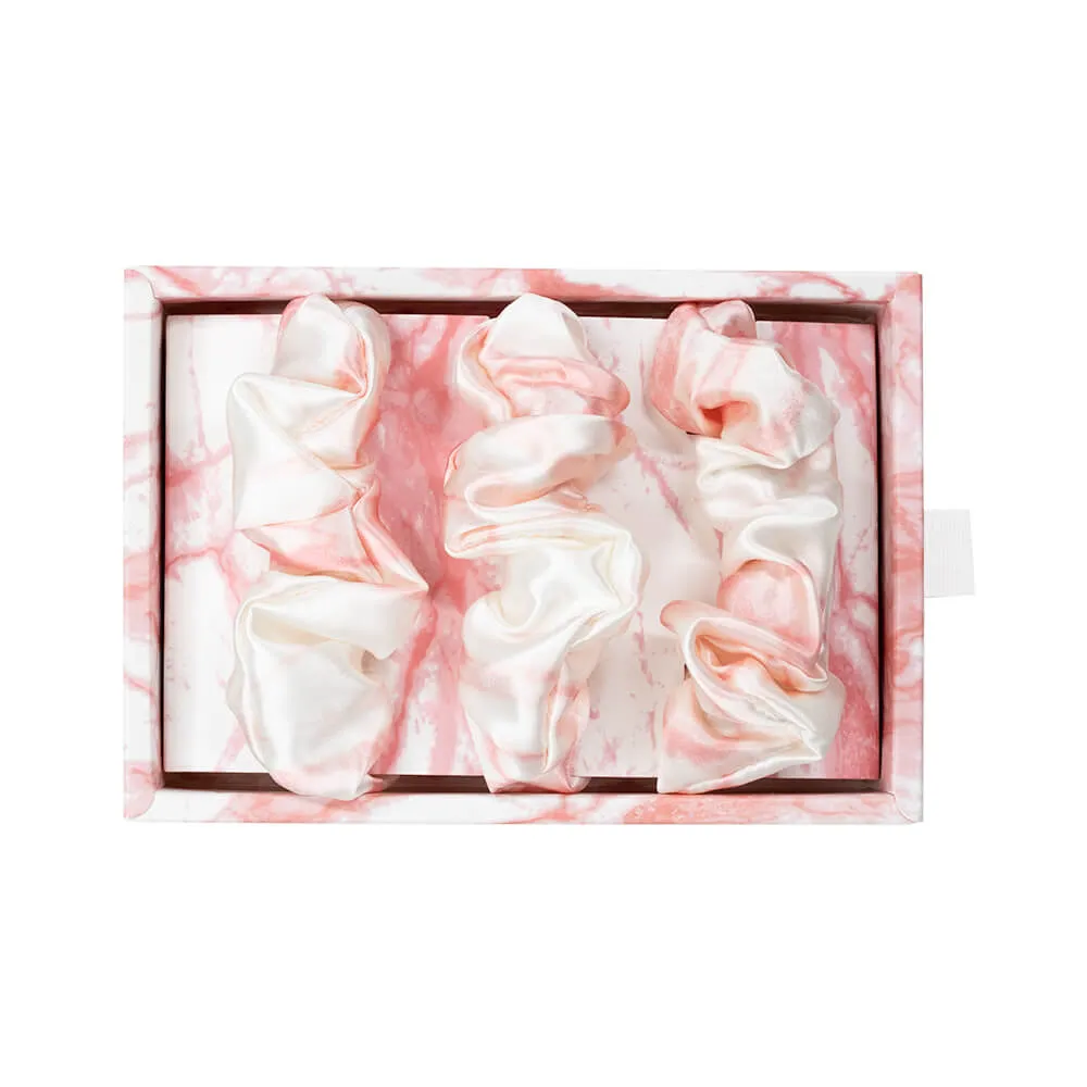 Blissy Scrunchies - Rose White Marble