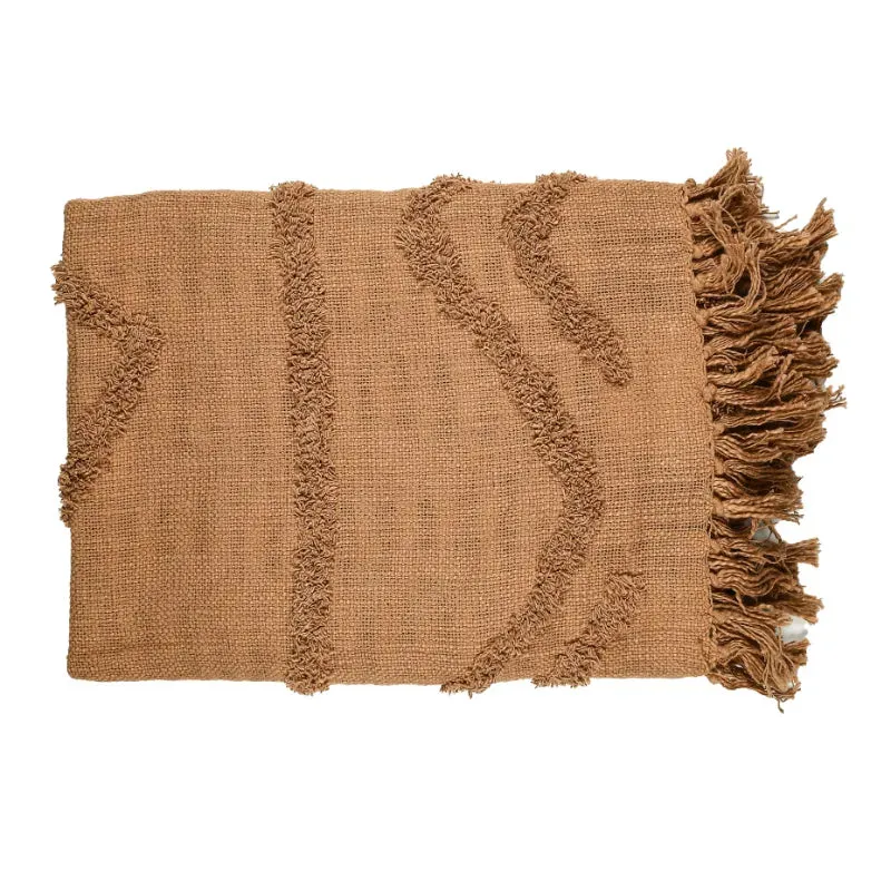 Brown Cotton Throw | 60 x 50 Inches