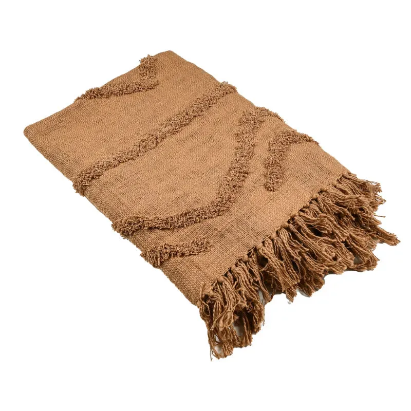 Brown Cotton Throw | 60 x 50 Inches