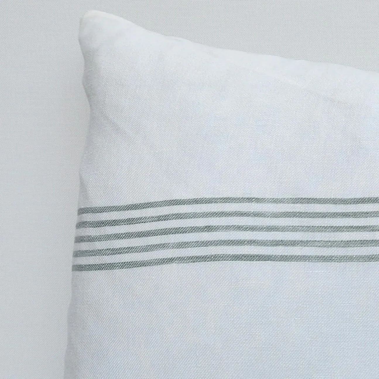 Casa French Linen Cushion | Serape Stripe Green