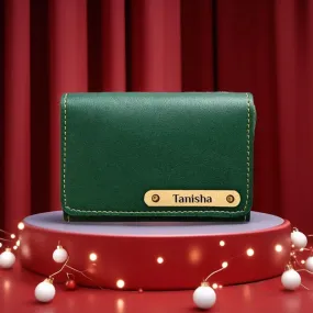 Christmas Personalized Visiting Card Holder - Green