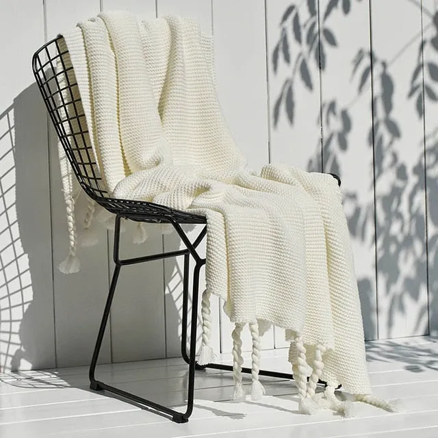 Cleo Crochet Blanket with Tassels