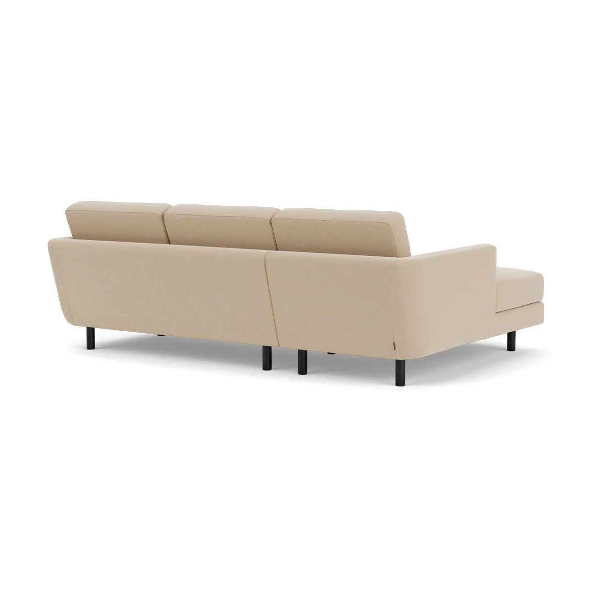 Conrad Fabric Left Chaise Sofa (Black Metal, Form Cream)