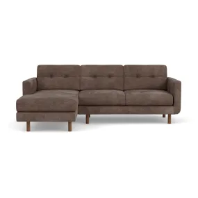 Conrad Fabric Left Chaise Sofa (Walnut Natural, Cacao)