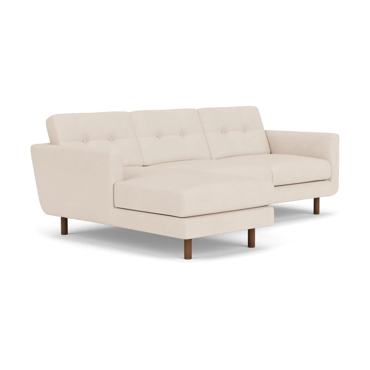 Conrad Fabric Left Chaise Sofa (Walnut Natural, Sand)