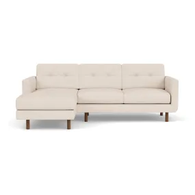 Conrad Fabric Left Chaise Sofa (Walnut Natural, Sand)