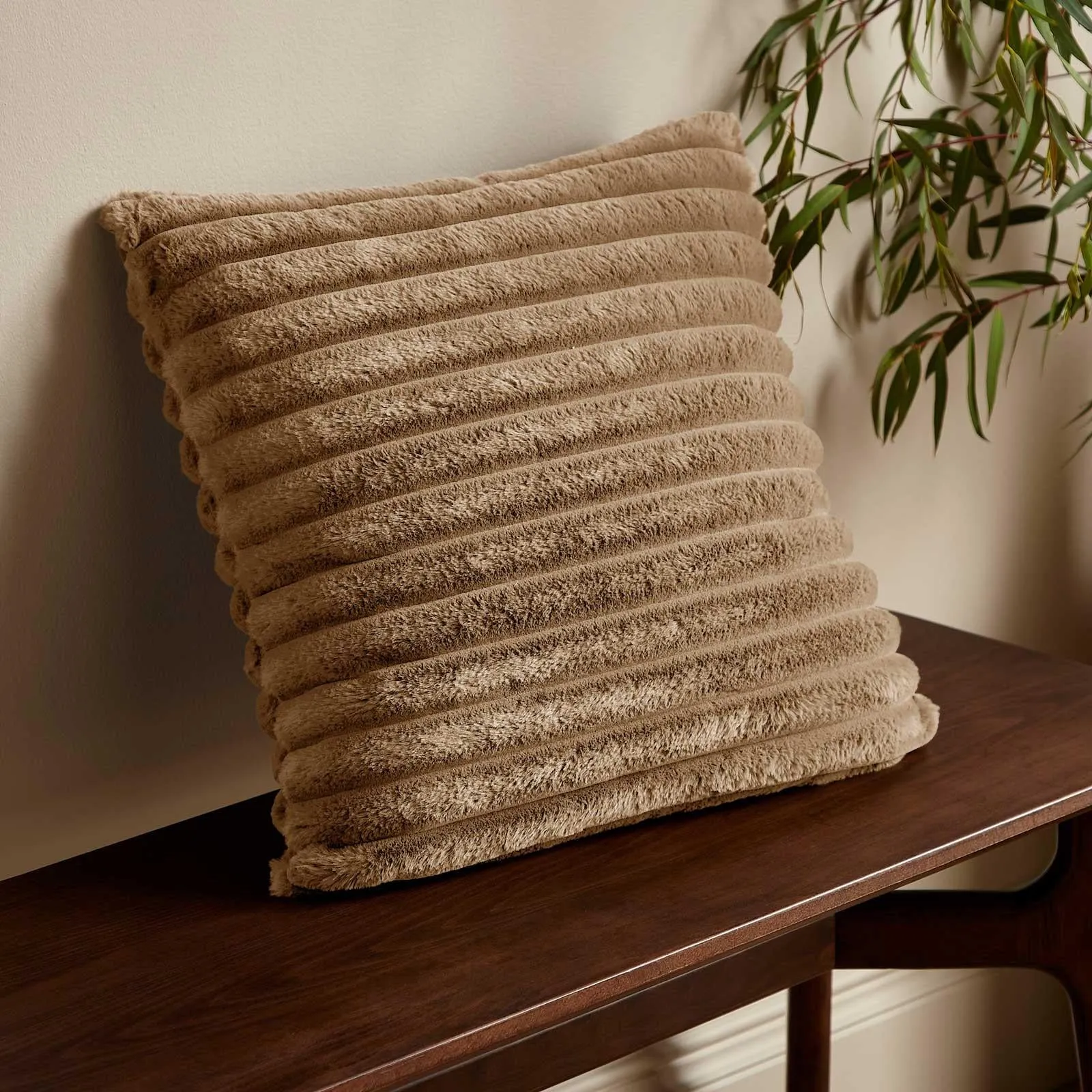 Cosy Ribbed Cushion Natural