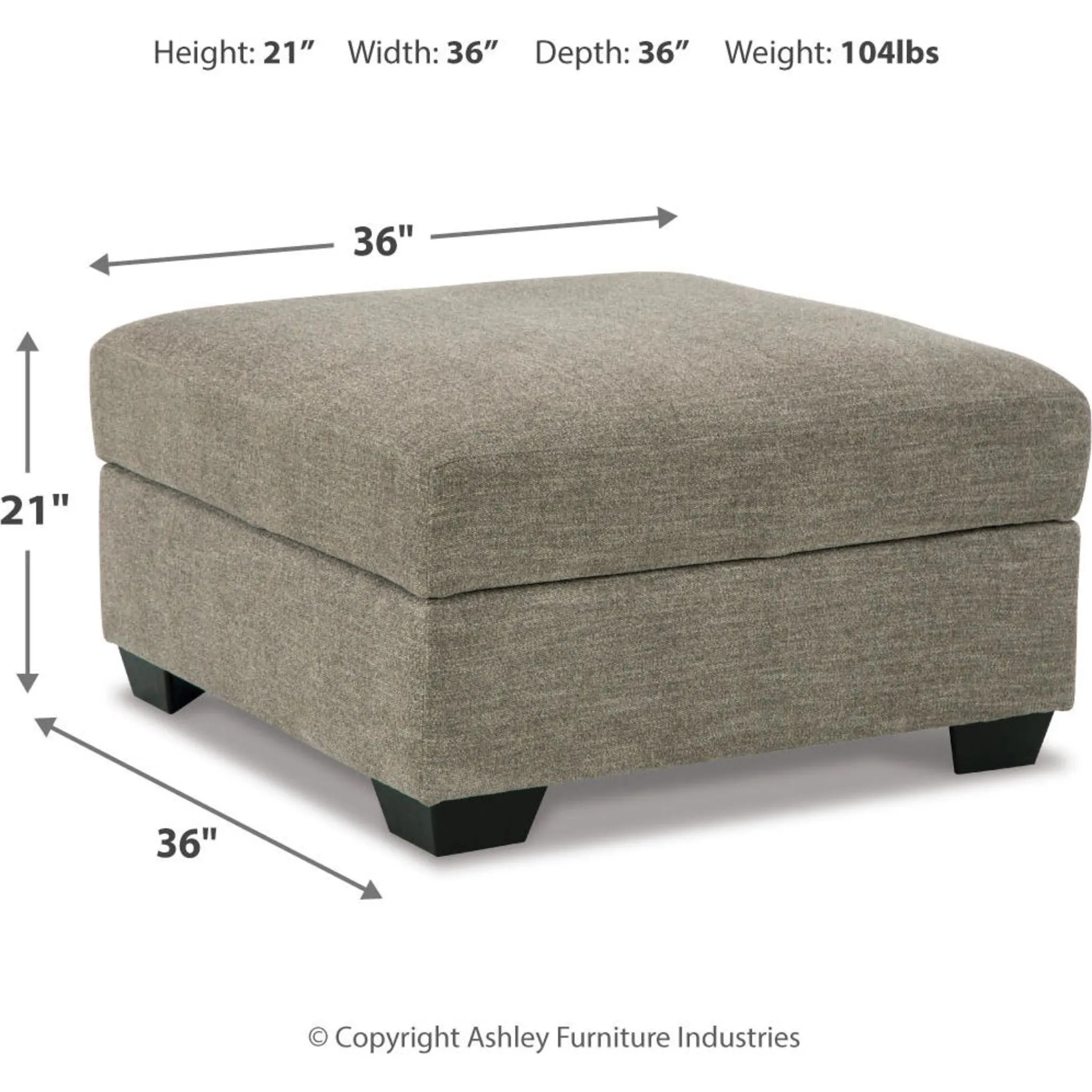 Creswell Storage Ottoman - Stone