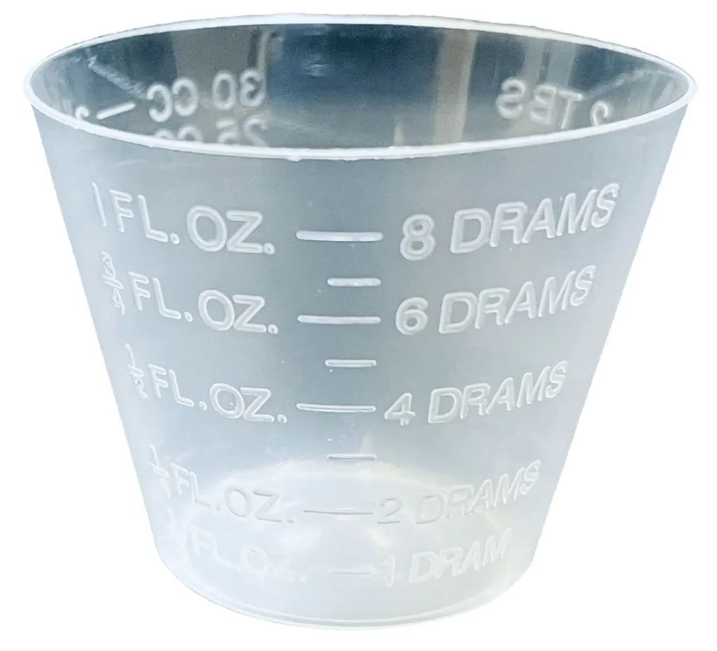 CX-1, 1 oz. Medicine/Mixing Cups - Clear Plastic, Sleeve of 100