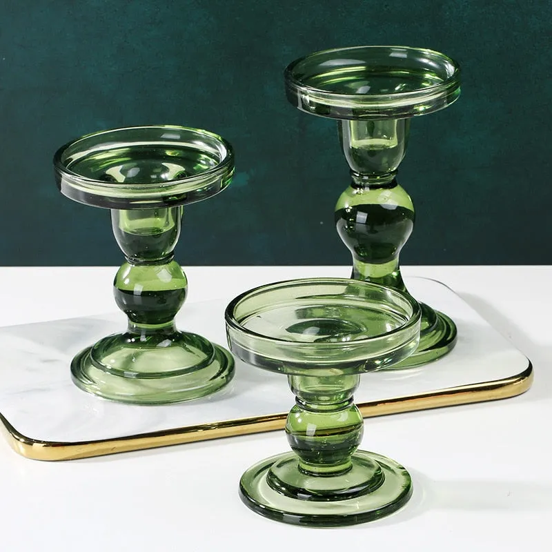 Edith Colored Glass Candle holder