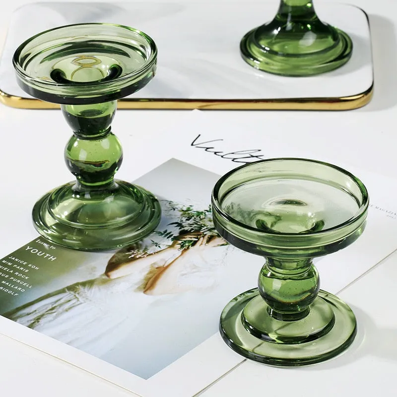 Edith Colored Glass Candle holder