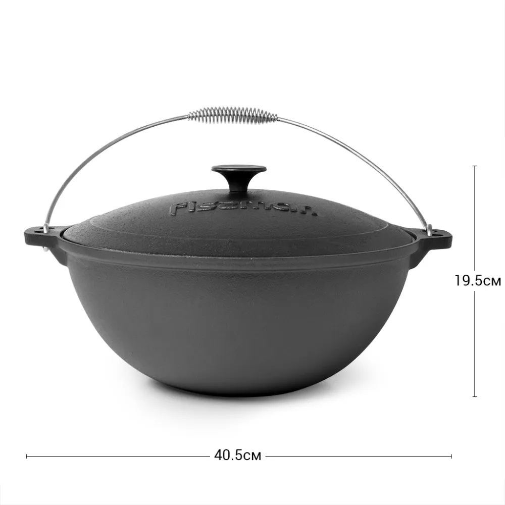 Fissman Dutch Oven Cast Iron Cauldron 8.0L with Handle and Lid, Non-Stick Cast Iron Cauldron