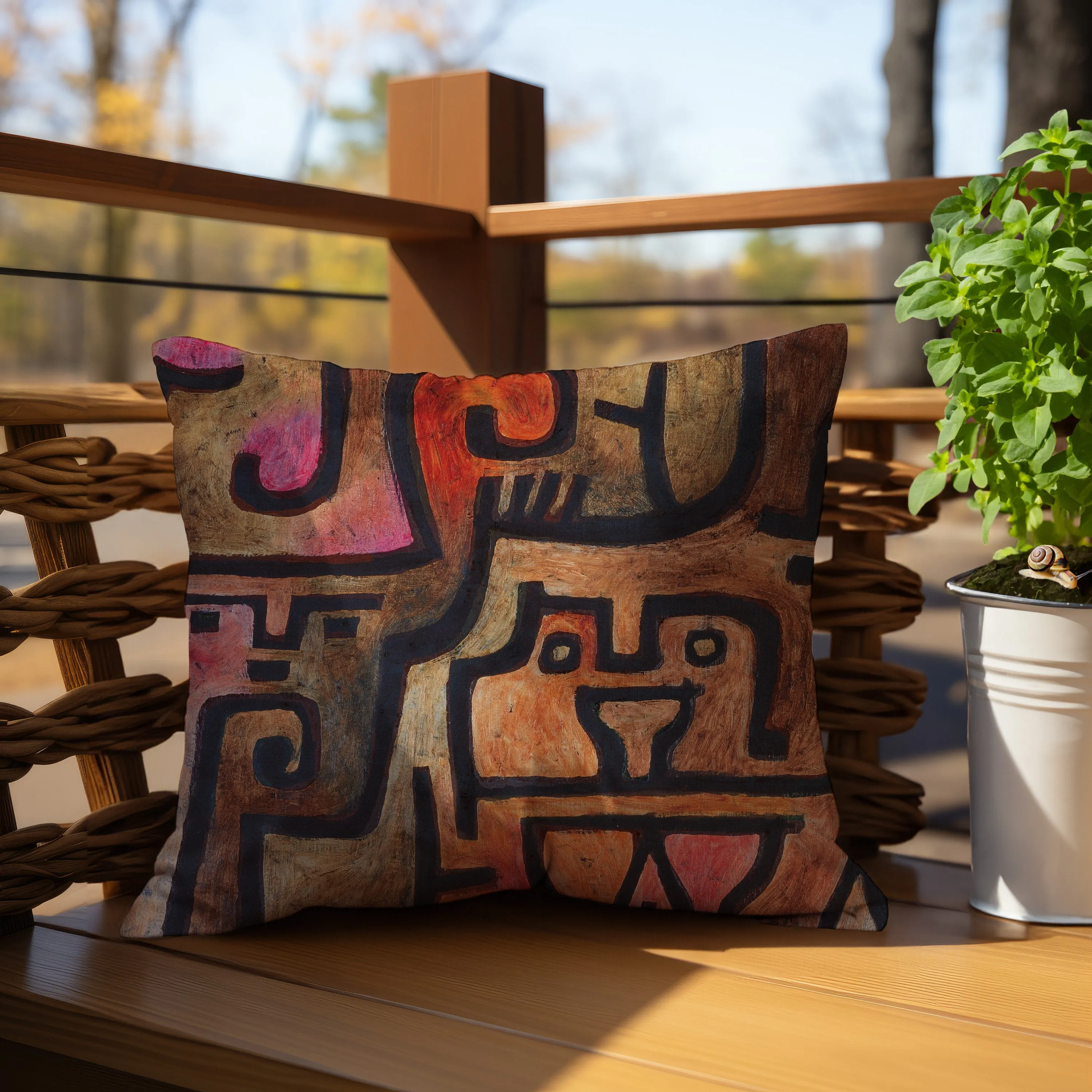 Forest Witches Throw Pillow - Paul Klee