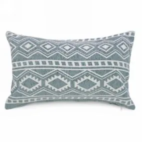 GREY / GREEN GEO RECTANGLE THROW PILLOW