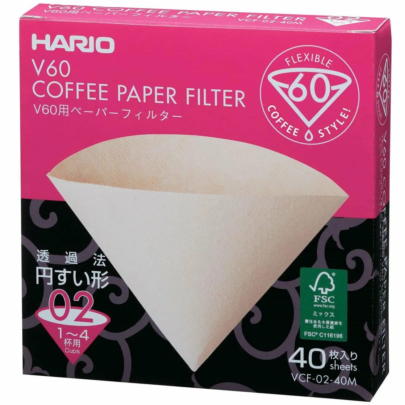 Hario Brown Paper Filter Set/40