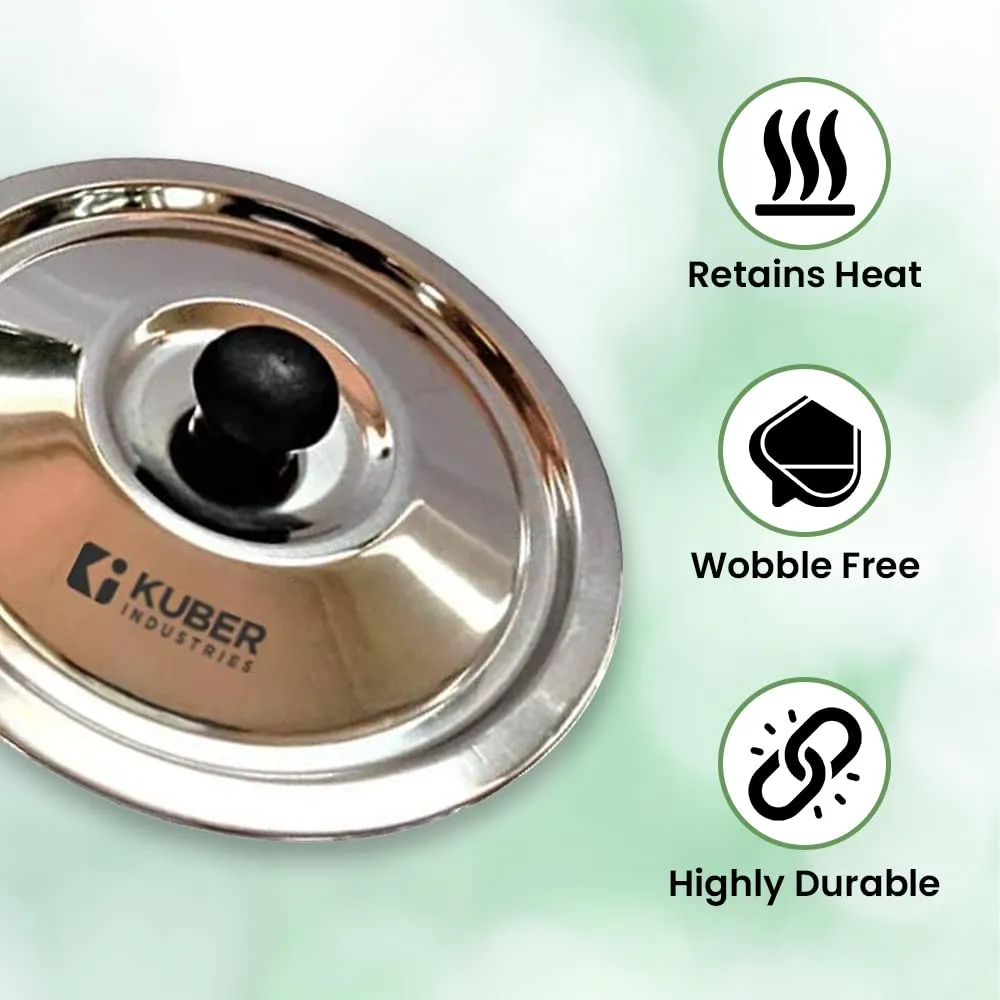 Homestic Stainless Steel Multipurpose Lid with Knob | Sturdy Knob & Durable | Suitable for Pots, Pans, Kadhai, Tawa | Easy to Clean & Hold | Steel Cooking Lid Set of 5