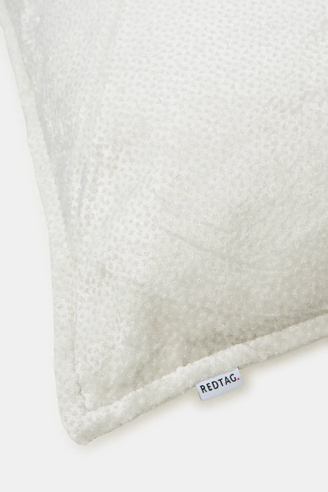 Ivory Dotted Textured Velvet Cushion