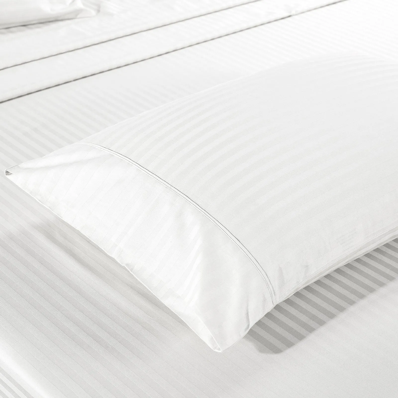 Kensington 1200 Thread Count 100% Egyptian Cotton Sheet Set Stripe Hotel Grade Double White