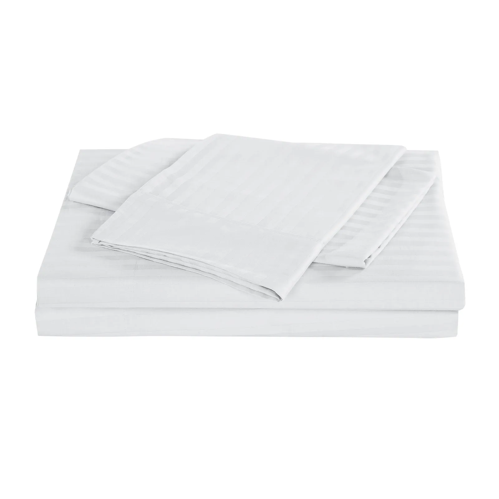 Kensington 1200 Thread Count 100% Egyptian Cotton Sheet Set Stripe Hotel Grade Double White