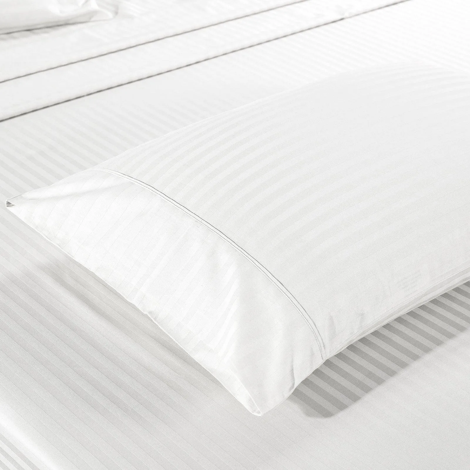 Kensington 1200 Thread Count 100% Egyptian Cotton Sheet Set Stripe Hotel Grade - Double - White