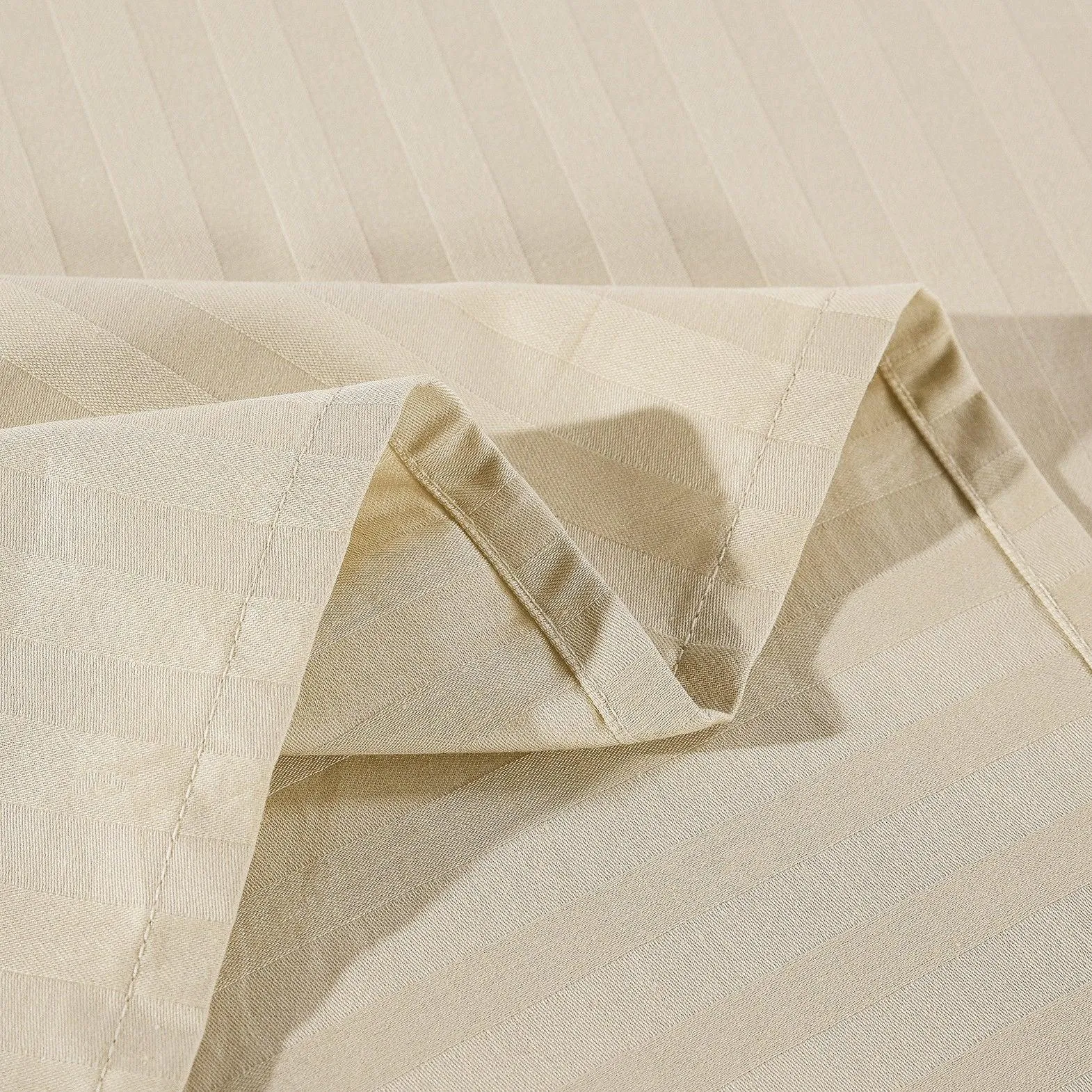 Kensington 1200 Thread Count 100% Egyptian Cotton Sheet Set Stripe Hotel Grade - Queen - Sand