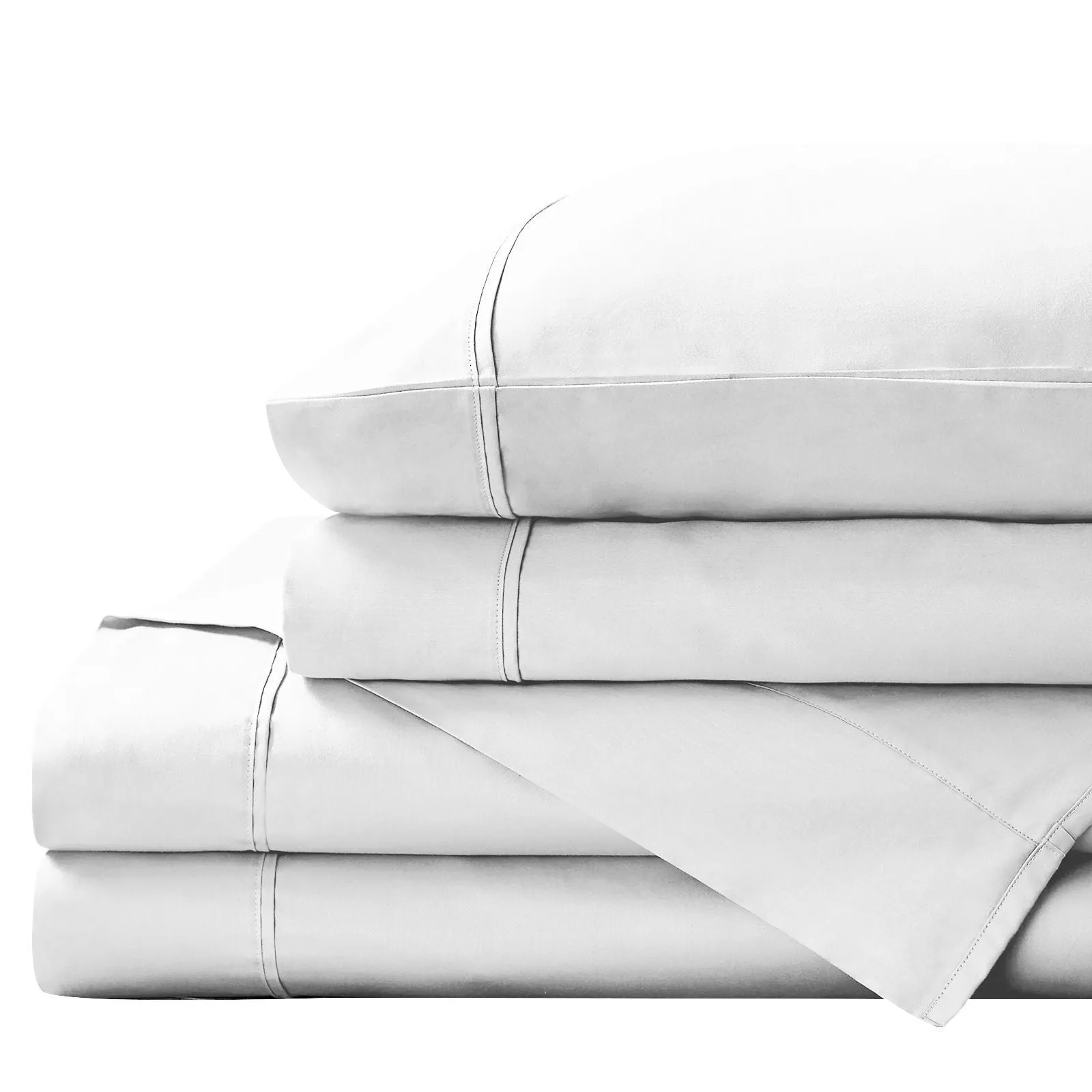 King Royal Comfort 1500TC Cotton Rich Fitted 4pc Sheet Sets White