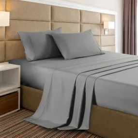 King Single Casa Decor Bamboo Cooling 2000TC Sheet Set Cloud Grey