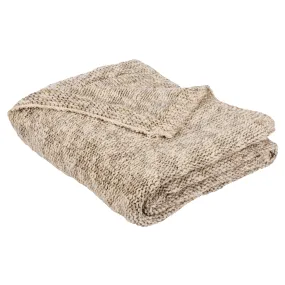 Light Grey, Natural & Gold Ralen Knit Throw