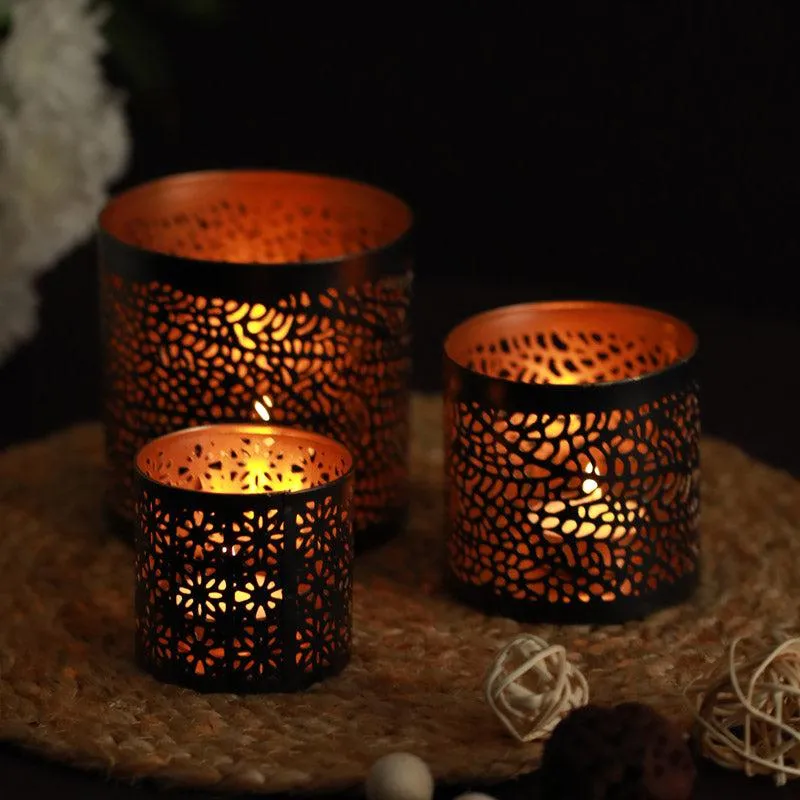 Malen Handcrafted Tealight Candle Holder - Set Of Three