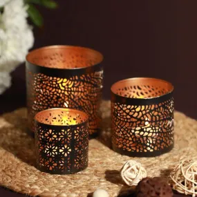 Malen Handcrafted Tealight Candle Holder - Set Of Three