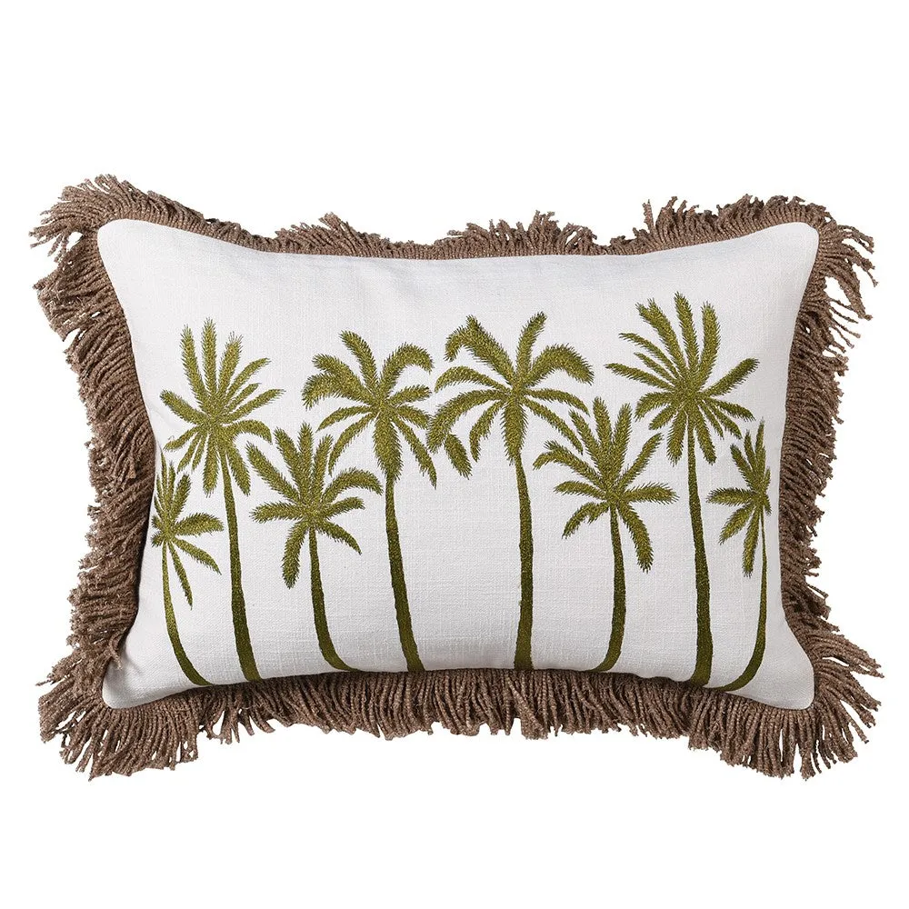 Moss Green Palm Tree Cushion