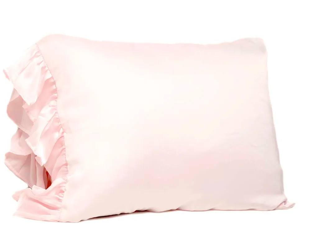 #N851 Ruffled King Silky Pillowcase