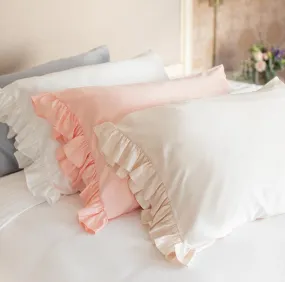 #N851 Ruffled King Silky Pillowcase