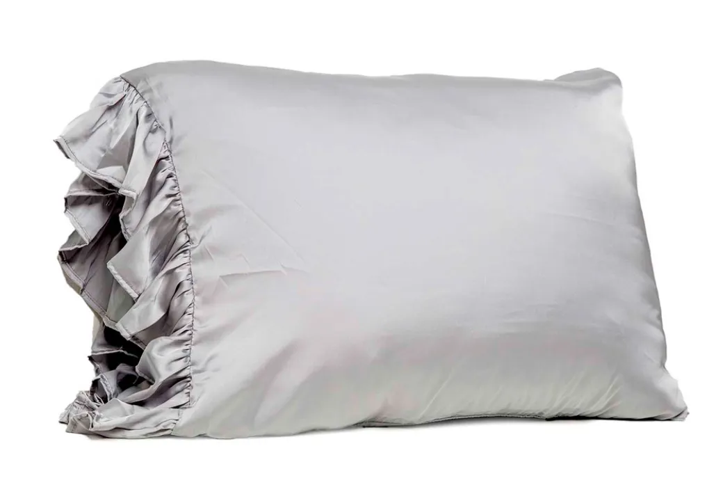 #N851 Ruffled King Silky Pillowcase