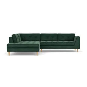 Nelson Velvet Left Corner Sofa