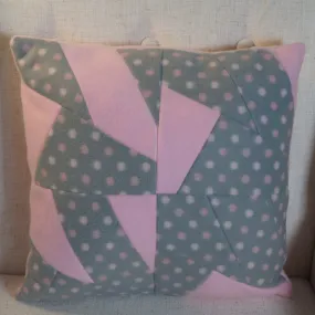 Pillows - Accent - Gray with Pink Polka Dots - 16 inch