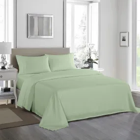 Royal Comfort 1200 Thread Count Sheet Set 4 Piece Ultra Soft Satin Weave Finish - Double - Sage Green