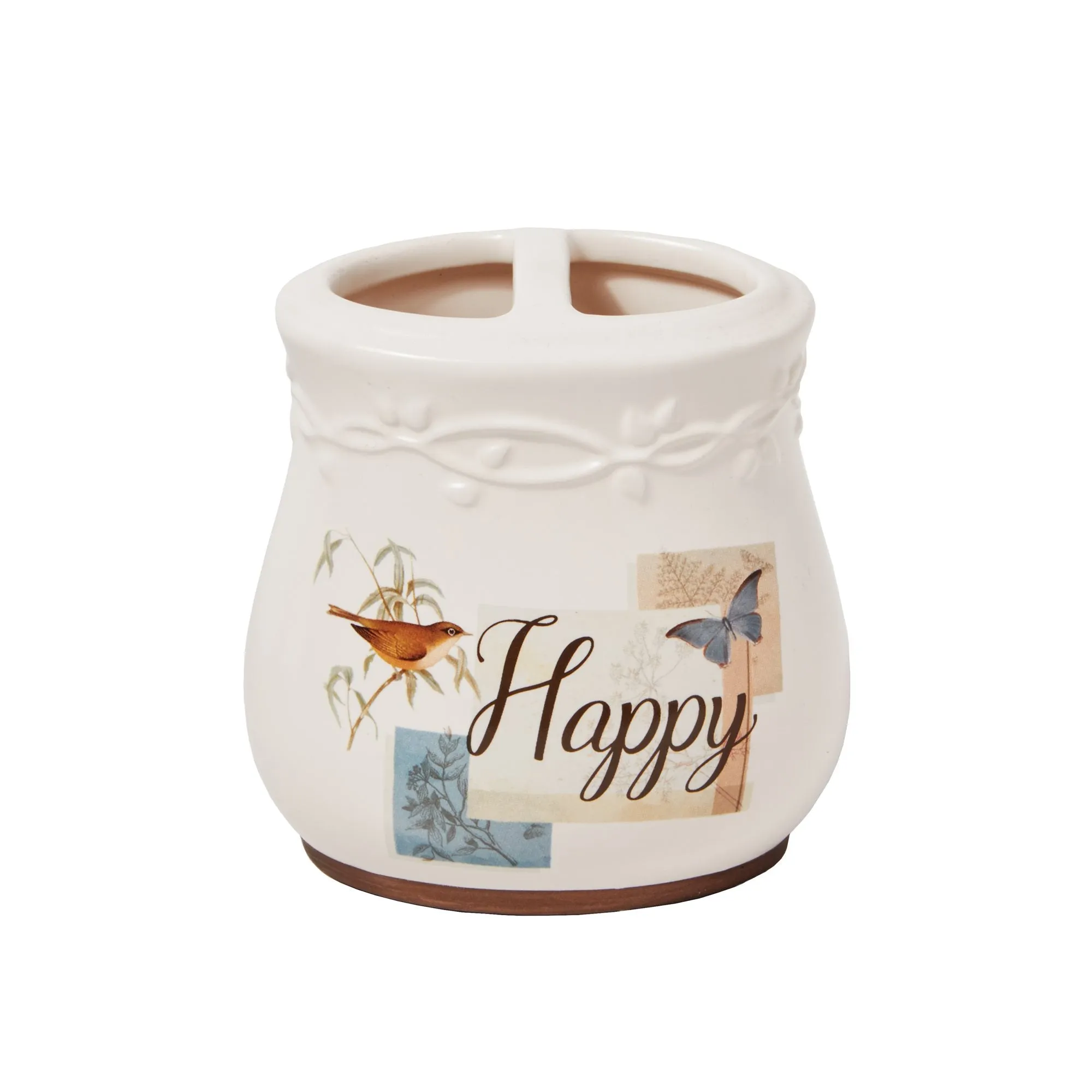 Saturday Knight Ltd New Hope Inspirational Bath Toothbrush Holder - 4.13x2.91x3.96", Cream