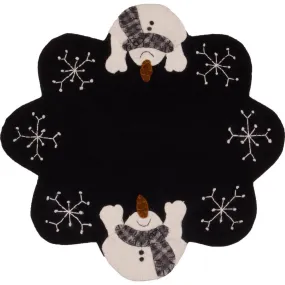 Snow Day Black Candlemat Set Of Two CMRE0225