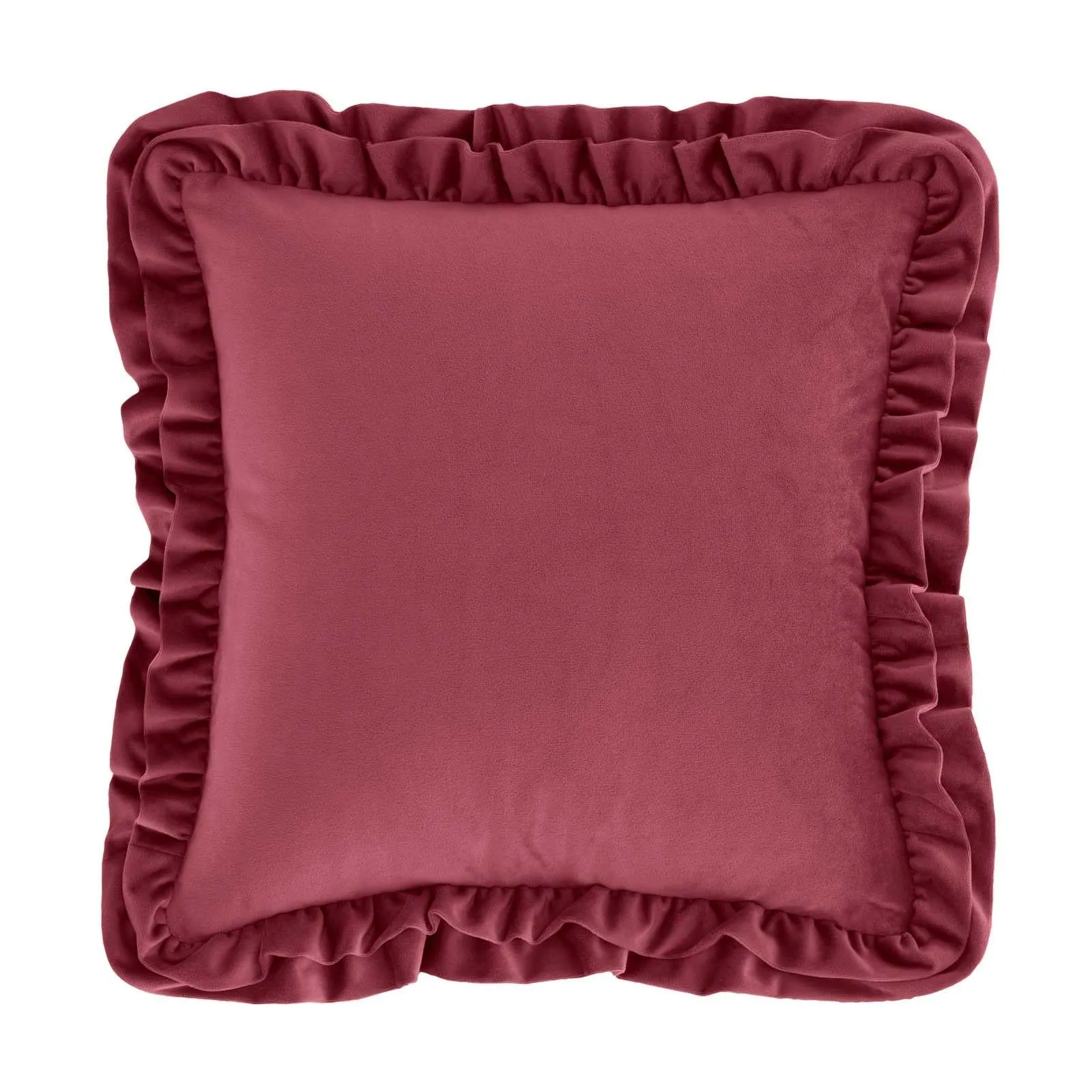 So Soft Velvet Touch Double Frill Cushion Raspberry