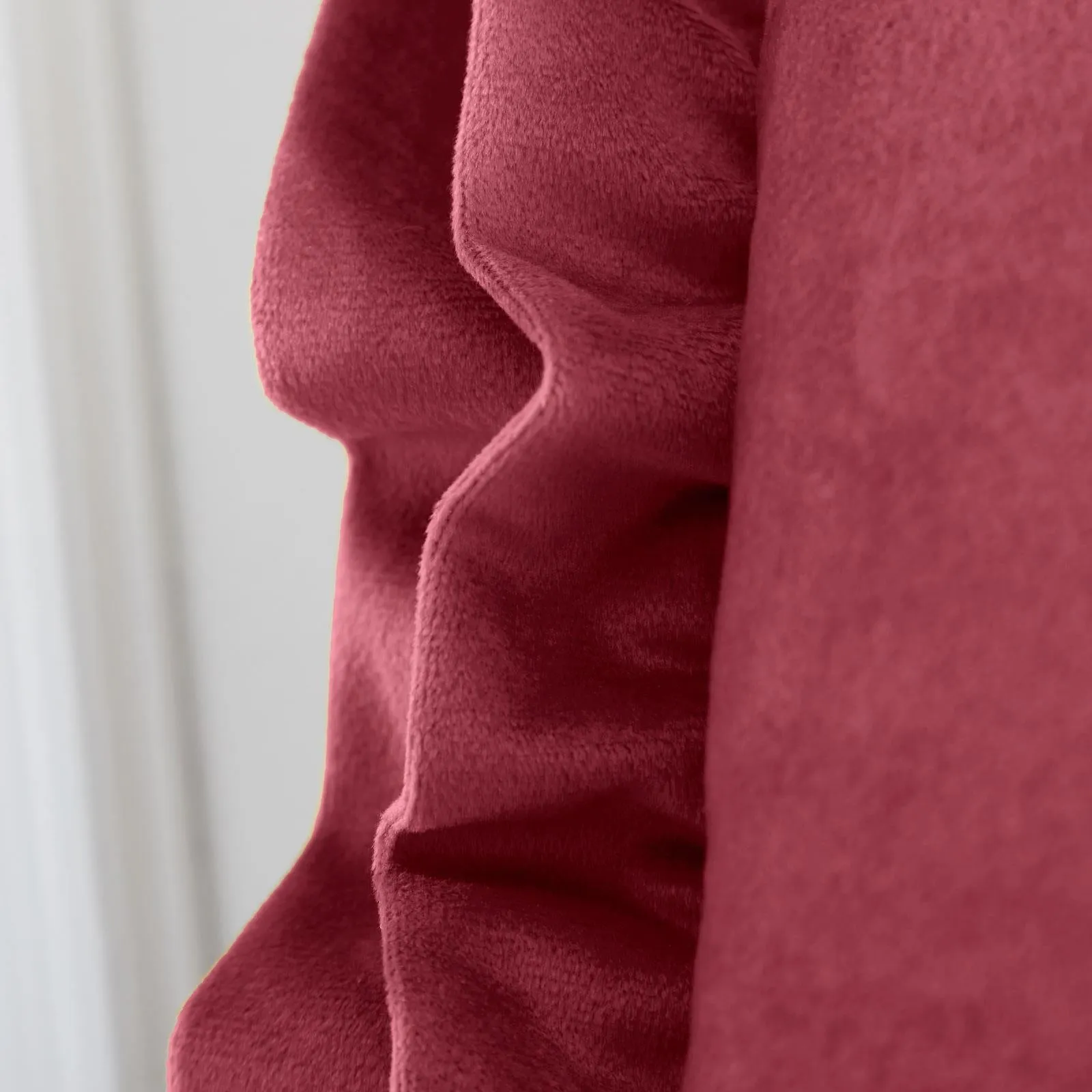 So Soft Velvet Touch Double Frill Cushion Raspberry