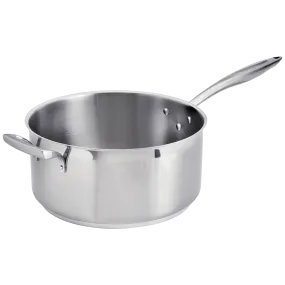 Stainless Steel Low Sauce Pan with Helper Handle