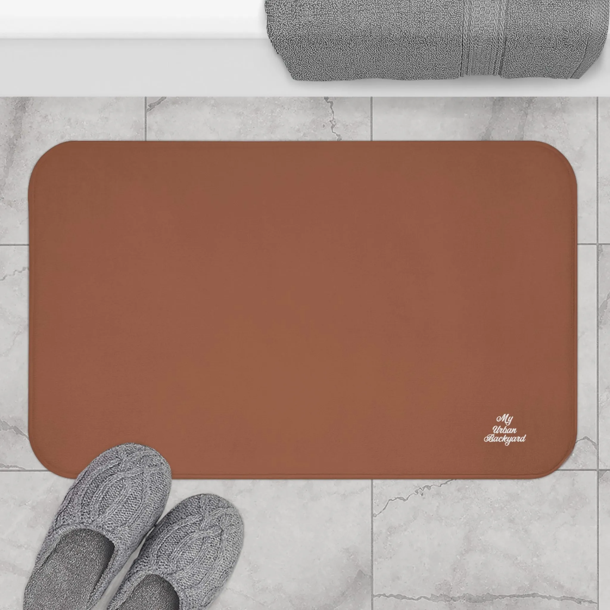 Terracotta Accent Color, Memory Foam Bath Mat - Cozy Bathroom Essential