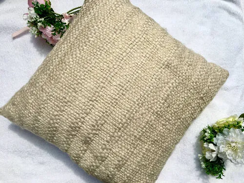 Threshold Cable Knitted Jacobean Toss Pillow - 20in X 20in - Beige