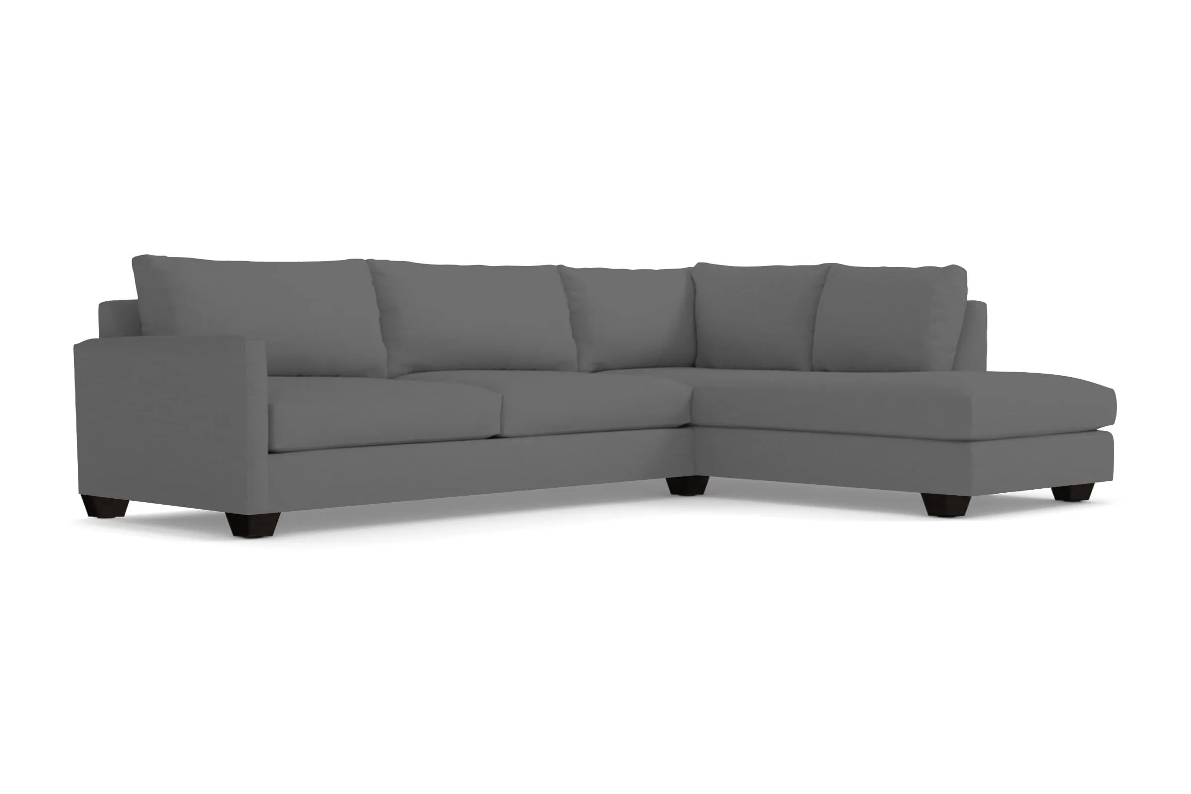 Tuxedo 2pc Sectional Sofa :: Leg Finish: Espresso / Configuration: RAF - Chaise on the Right