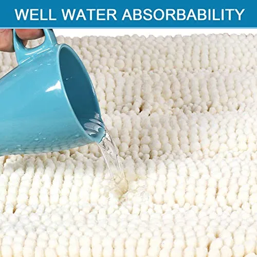 VERSAILTEX Non Slip Thick Shaggy Chenille Bathroom Rugs, Bath Mats for Bathroom Extra Soft and Absorbent