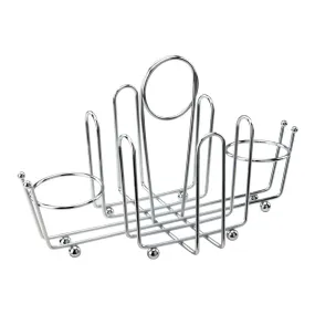 Winco WH-1 Chrome Plated Cruet Rack for Salt/Pepper Shaker & Sugar Packets