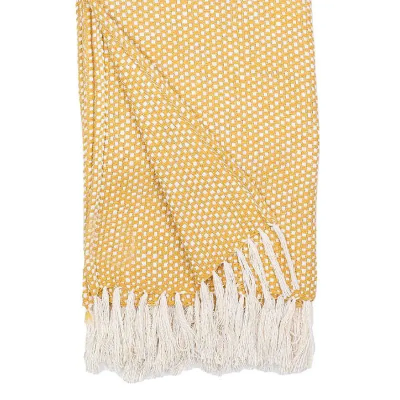 Yellow Vindhya Cotton Throw | 60 x 52 inches